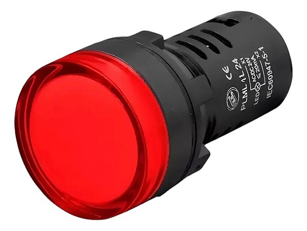 Botão Sinalização Led 24v Vermelho Giovenzana Plml1l24