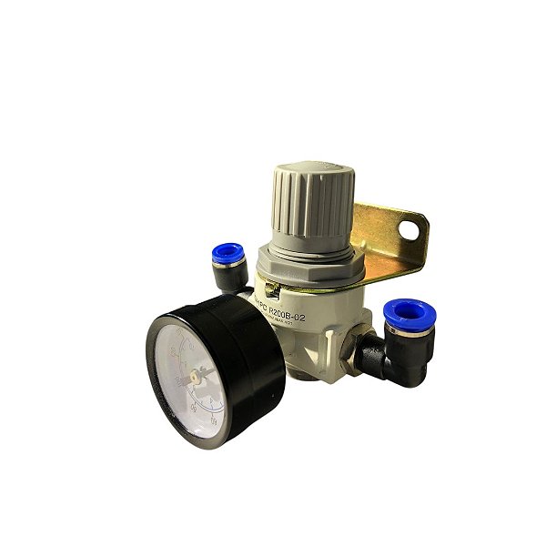 Regulador De Pressão 1/4'' 10bar Com Suporte De Fixação Ghpc