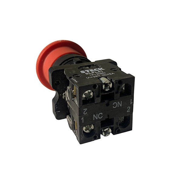 Botão Emergencia Cogumelo Com Trava Vermelho 22mm