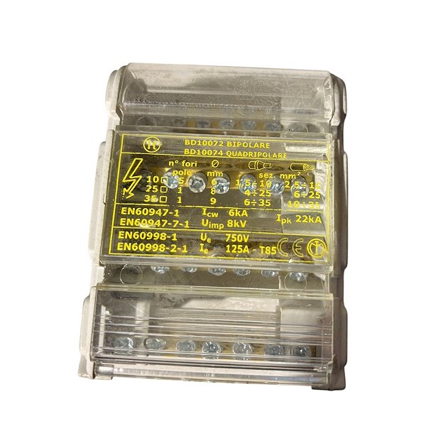 Bloco Terminais Distribuição BD10074 500V 100A EN60947