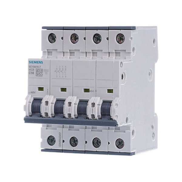 Disjuntor Tripolar 16A Siemens - 5SY66167 Curva C 6kA