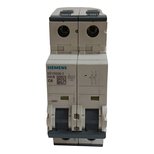 Disjuntor Mini Bipolar 6a 230/400vca C 6ka 5sy62067 Siemens