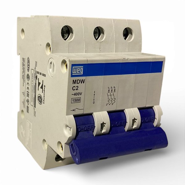 Disjuntor Weg Mdw-c2-3 3p 2a Curva C 1,5ka 400v