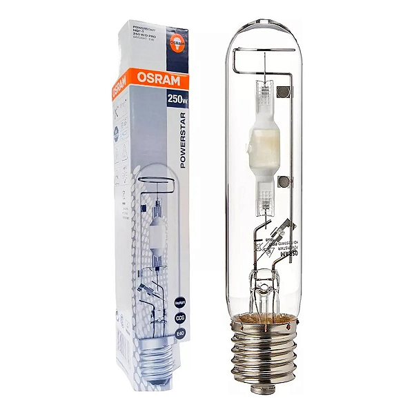Lâmpada Vapor Metálica 250w Tubular-Osram Hqi-t luz Branca