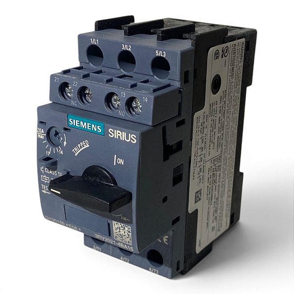 Disjuntor Motor Tripolar 380V 26A 100KA 3Rv20211Ba15 Siemens