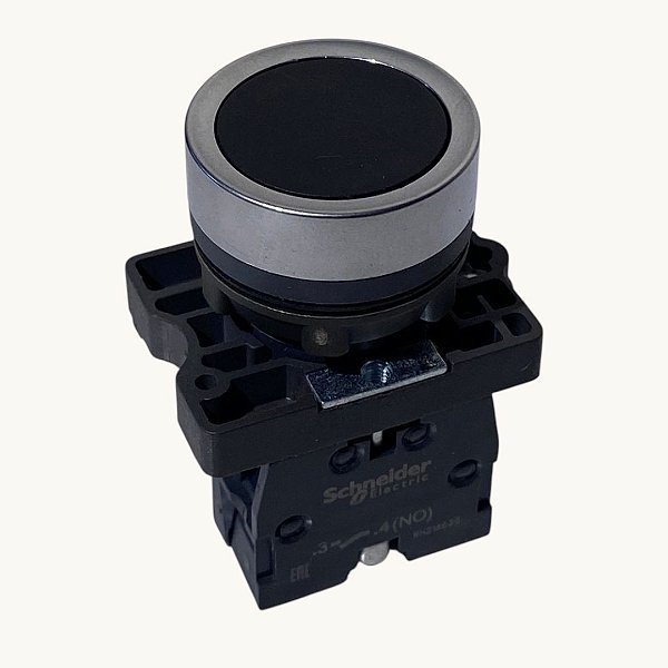 Botão Ø22mm metálico preto 240V-3A XB2BA21C SCHNEIDER