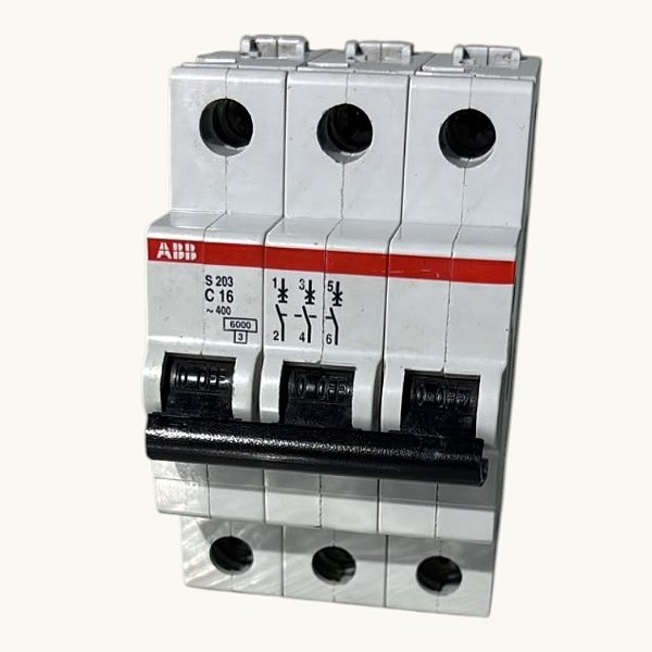 Minidisjuntor 3P Curva C 16A S203-C16 ABB