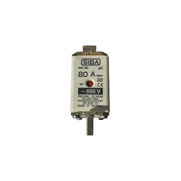 Fusível Ultra Rápido Siba Nh00 Gg 80a 690v Kit 3 Un