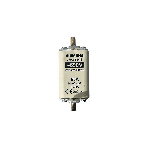 Fusível Nh00 Siemens 80a 690v Gg 3na3824-6