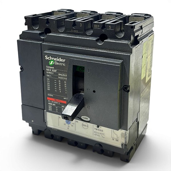DISJUNTOR COMPACT NSX100F TMD 63 A 4 POLOS 4D LV429652