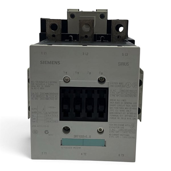 Contator Potencia 150A 3P SIEMENS 3RT1055-6AF36