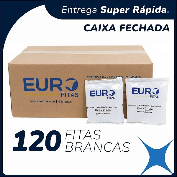 Kit 120 Unidades Fita de Pvc para Instalação de Ar Condicionado 10mx0,10m - Branca