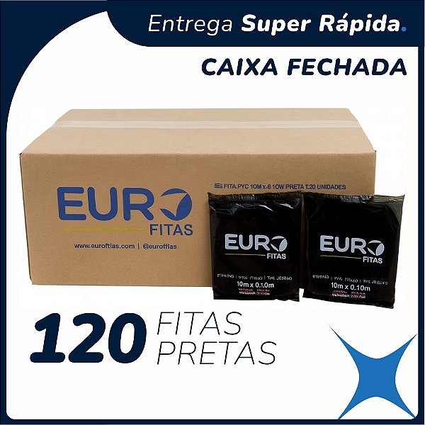 Kit 120 Unidades Fita de Pvc para Instalação de Ar Condicionado 10mx0,10m - Preta
