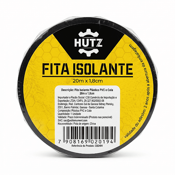 Kit 10 Fitas Isolante Adesiva Reforçado 20m X 1,8cm Hutz