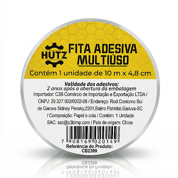 Fita Silver Tape Adesiva Multiúso 10m x 4,8cm Hutz