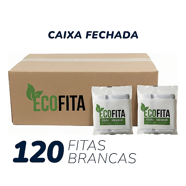 Kit 120 Fitas PVC Ar Condicionado 100mm x 10m Branca EcoFita
