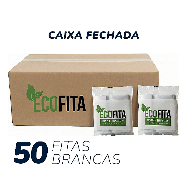 Kit 50 Fitas PVC Ar Condicionado 100mm x 10m Branca EcoFita