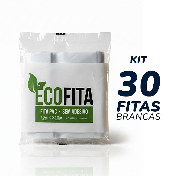 Kit 30 Fitas PVC Ar Condicionado 100mm x 10m Branca EcoFita