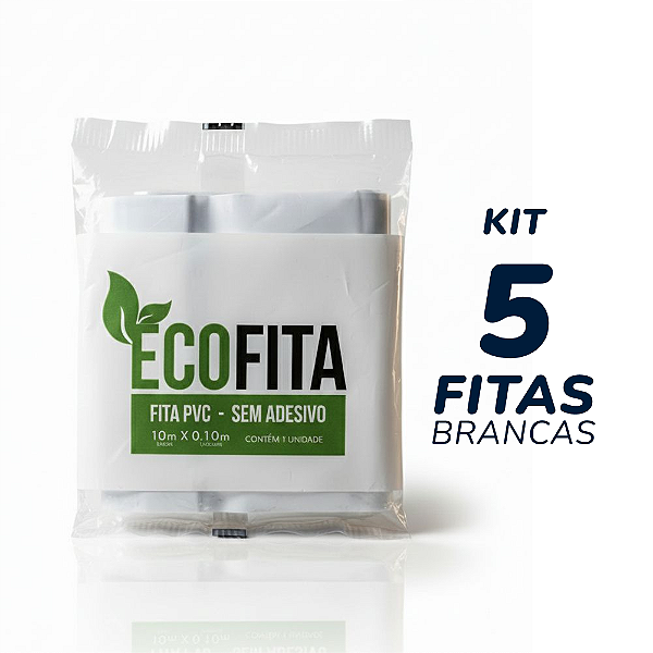 Kit 05 Fitas PVC Ar Condicionado 100mm x 10m Branca EcoFita