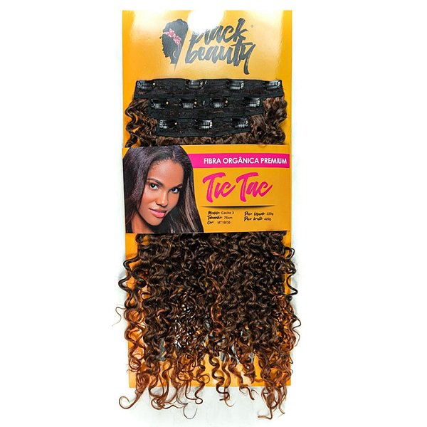 Aplique de Fibra Orgânica Tic Tac Cacho 3 75Cm - Cor MT1B/30