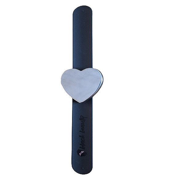 Pulseira Suporte Para Pomada Formato Coração - Preta