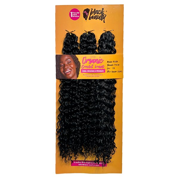 Cabelo de Fibra Sintética Crochet Rubi 70cm - Cor 1B