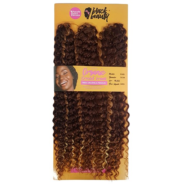 Cabelo de Fibra Sintética Crochet Rubi 70cm - Cor Hl433