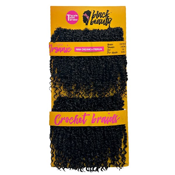 Cabelo de Fibra Sintética Crochet Safira 25cm - Cor 1B