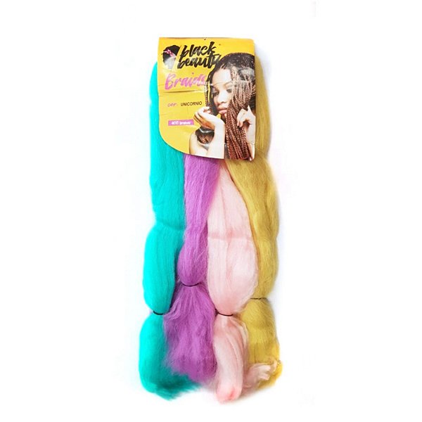 Cabelo Fibra Sintética Jumbão 51" COLORS 400g - Cor Unicórnio #off