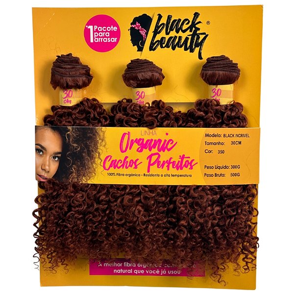 Cabelo de Fibra Fibra Orgânica Black Incrível 30cm - Cor 350