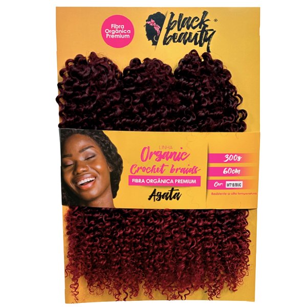 Cabelo de Fibra Orgânica Crochet Braid Agata 60cm - Cor MT1B/BUG