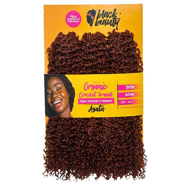 Cabelo de Fibra Orgânica Crochet Braid Agata 60cm - Cor 350