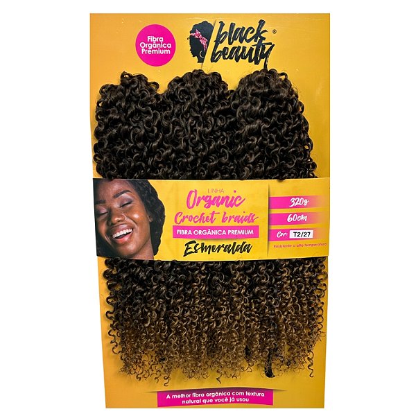 Cabelo de Fibra Orgânica Crochet Esmeralda 60cm - Cor T2/27