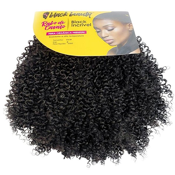 Rabo de Cavalo Fibra Orgânica Black Incrível 55cm - Cor 02