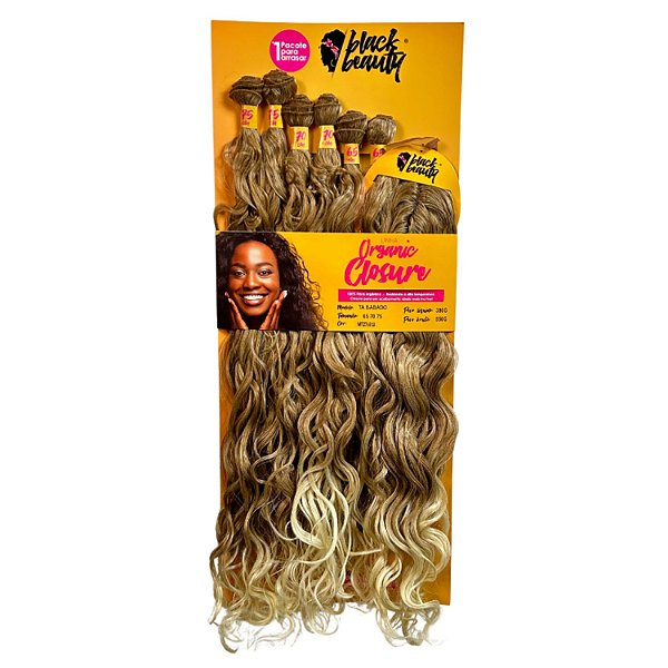 Cabelo de Fibra Orgânica Closure Ta Babado 65 75cm - Cor MT27/613