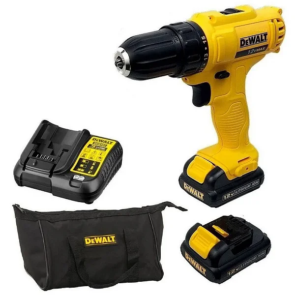 Parafusadeira Furadeira a Bateria 12V Max Com Bolsa Carregador e 2 Baterias 1,3AH 3/8" Bivolt Dewalt