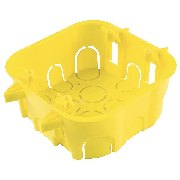 Caixa de Embutir 4x4 Amarela Quadrada Tramontina