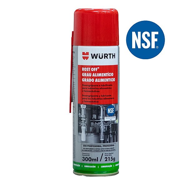 Desengripante Spray Rost Off Grau Alimentício 300ml/215g - Wurth