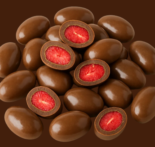 Drageado com Morango ao Leite