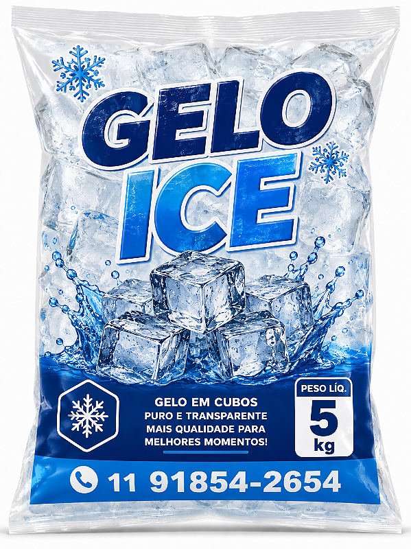 Saco de Gelo 5kg Cubo Tubular