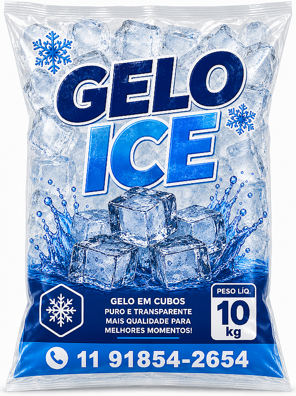 Saco de Gelo 10kg Cubo Tubular