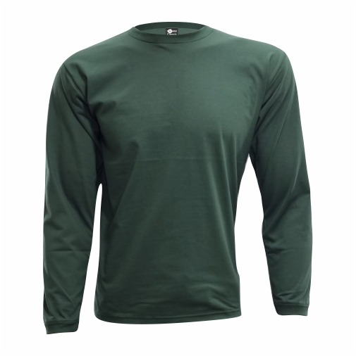Camiseta Adulto M.Longa Verde Musgo em Algodão Penteado Fio 30.1 – Premium