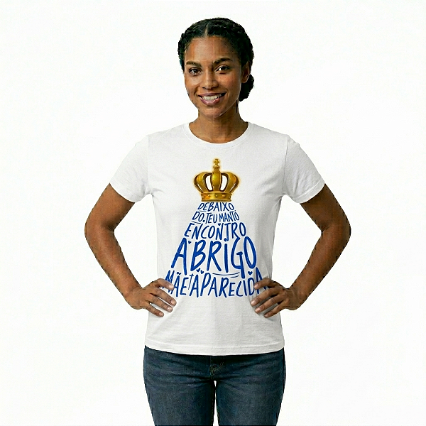 Camiseta Feminina Nossa Senhora Aparecida Branca