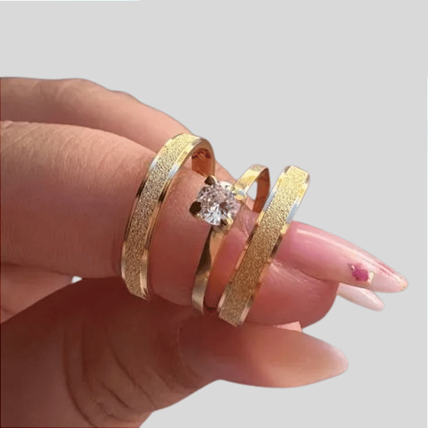 Aliança de Moeda antiga  Tradicional Essência  Tissia Com Anel Solitário de Brinde Aliança só Love