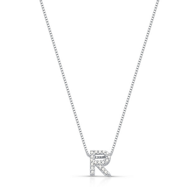 Gargantilha de Prata 925 Letra Cravejada – Personalize com a Inicial do Amor | Alianças Só Love