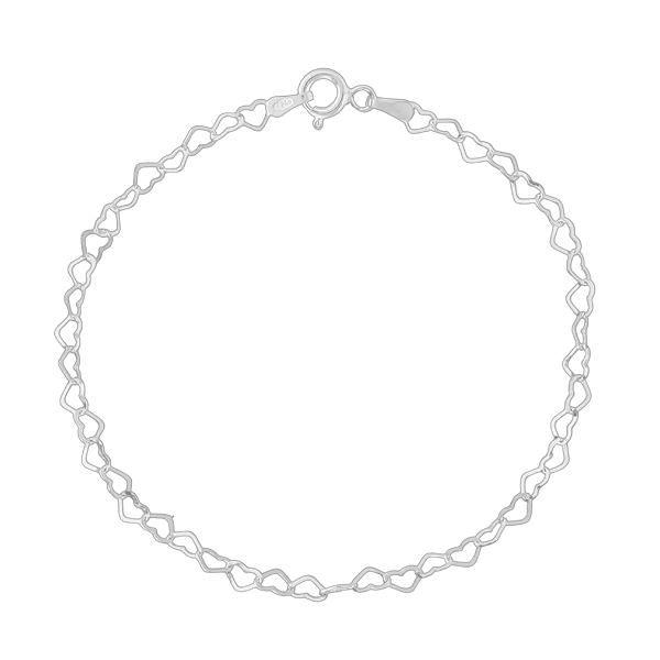 Pulseira Coração de Prata 925 – Amor em Cada Elo | Alianças Só Love