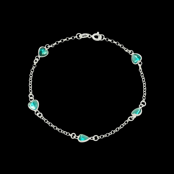 Pulseira Feminina Choker de Prata 925 com Coração Verde de Zircônia – Elegância e Energia | Alianças Só Love