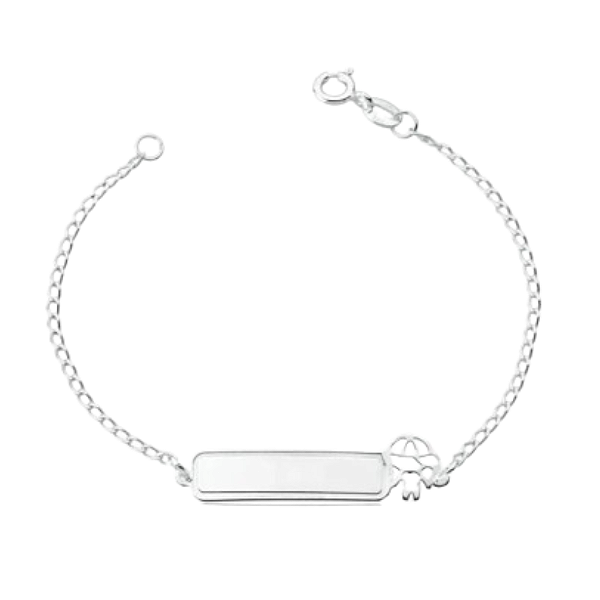 Pulseira Infantil Plaquinha Menino em Prata 925 – Amor Gravado Desde os Primeiros Passos | Alianças Só Love