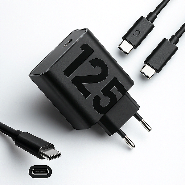 Carregador Turbo Duo 125w Com Cabo Usbc Type C Carrega Todos Celulares