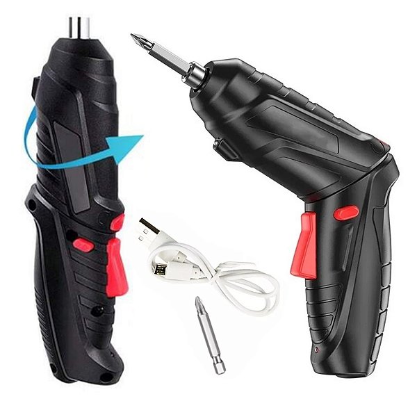 Parafusadeira Sem Fio Com Bateria Recarregável Via USB